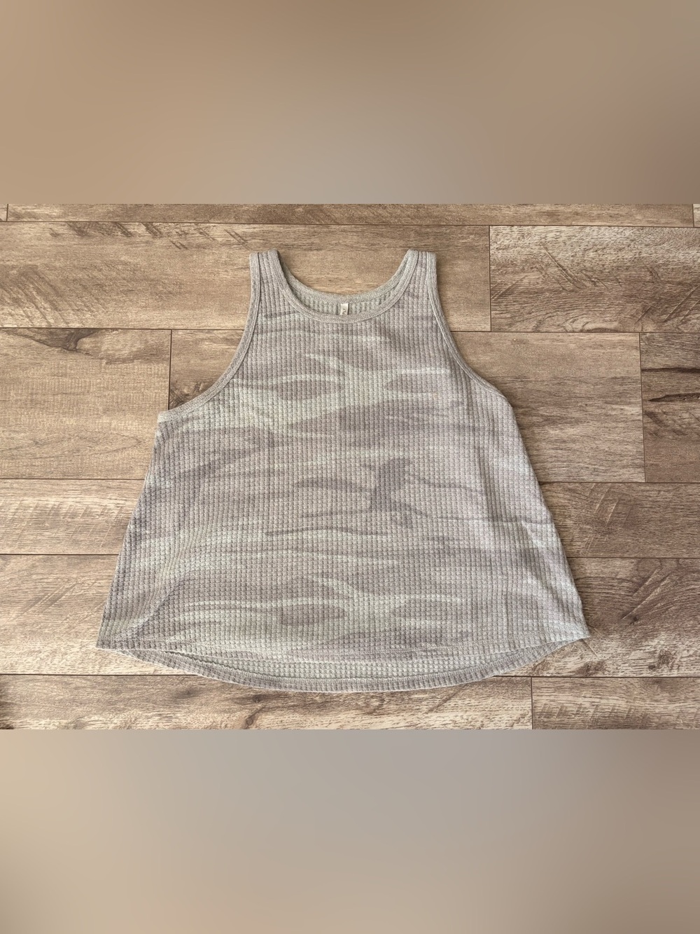 Women’s Grey Camo Waffle Tank Top